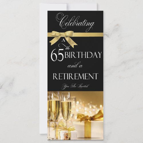 65 th Birthday Retirement Combination Invitation