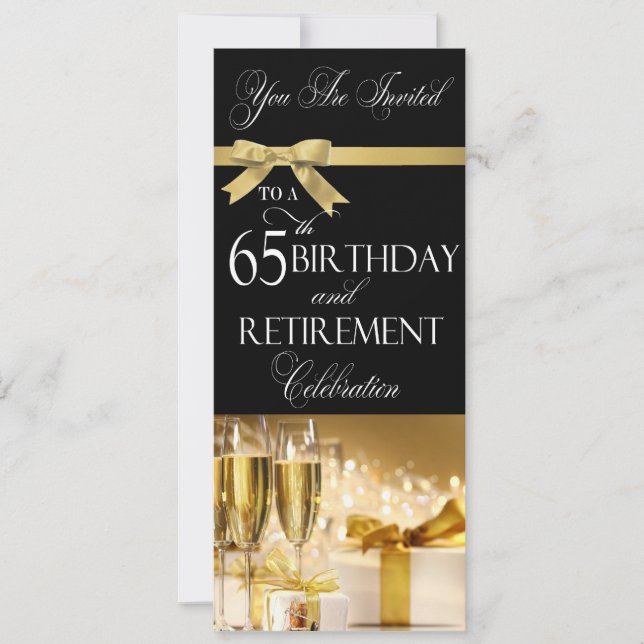 65 th Birthday Retirement Combination Invitation (Front)