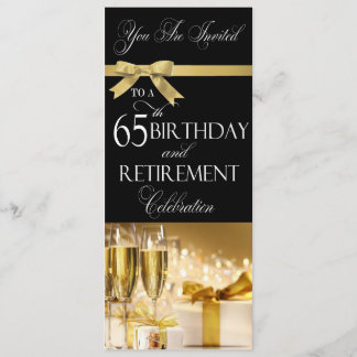 65 th Birthday Retirement Combination Invitation