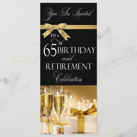 65 Th Birthday Retirement Combination Invitation