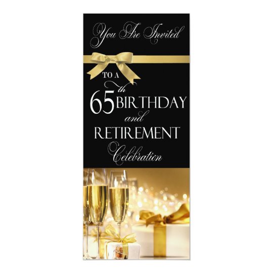 65 th Birthday Retirement Combination Invitation