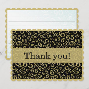65 "Thank you!" Black/White Number Pattern Thank You Card