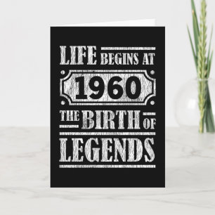 65 Year Old 1960 Birth Of Legend 65th Birthday Card