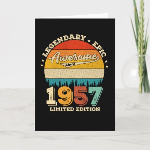65 Year Old Awesome Since 1957 65th Birthday Gift Card