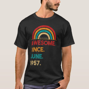 65 Year Old Awesome Since June 1957  65th Birthday T-Shirt