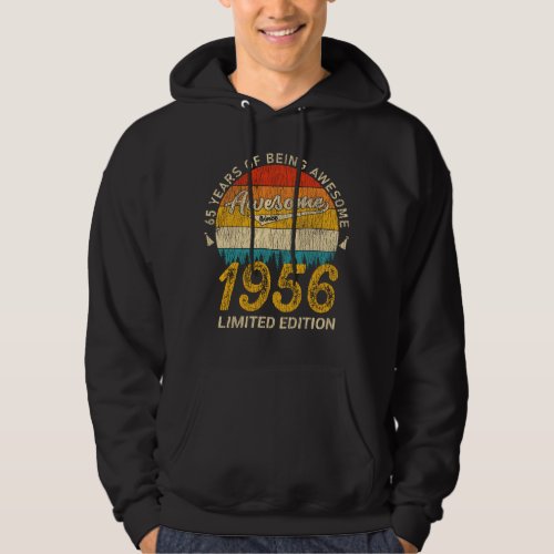 65 Year Old Bday 1956 Awesome Since 65th Birthday Hoodie