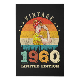 65 Year Old Bday 1960 Vintage 65th Birthday Women Faux Canvas Print