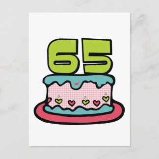 65 Year Old Birthday Cake Postcard