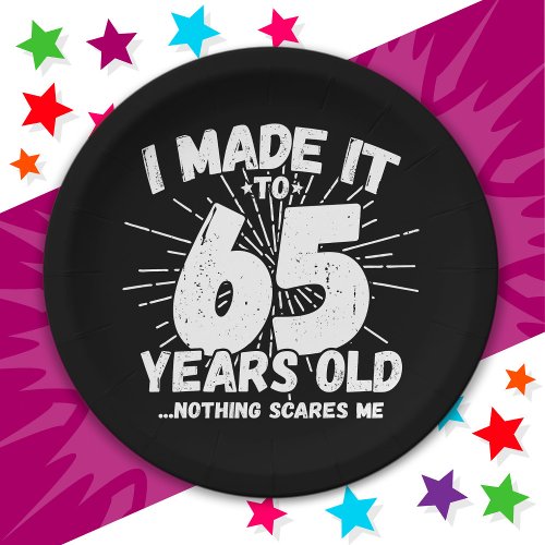 65 Year Old Sarcastic Meme Funny 65th Birthday Paper Plates