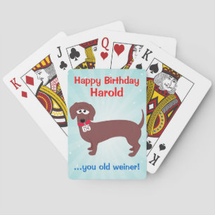 65 Year Old Weiner Custom Poker Cards