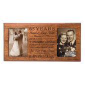 65 Year Unique Wedding Anniversary Frame 
 (Front)