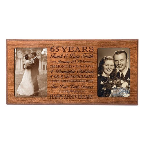 65 Year Unique Wedding Anniversary Frame 
