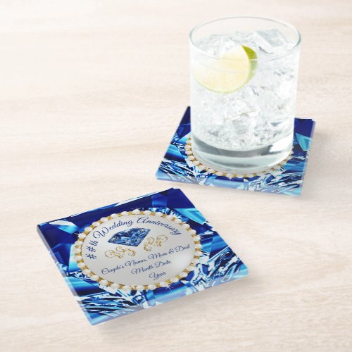 65 Year Wedding Anniversary Gift Sapphire Coaster