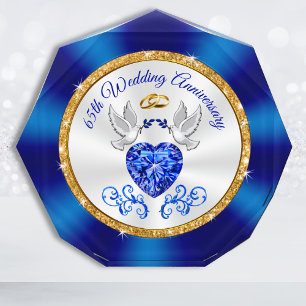 65 year Wedding Anniversary Gifts Parents, Wife,