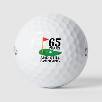 65 Years and Still Swinging Funny 65th Birthday Golf Balls