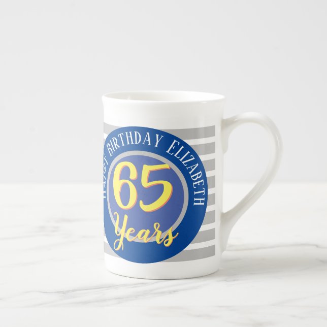 65 Years Birthday Commemorative Bone China Mug (Right)