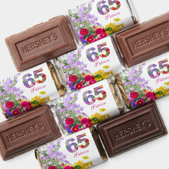 65 Years Elegant Garden Floral – 65th Birthday Hershey's Miniatures (Assorted)