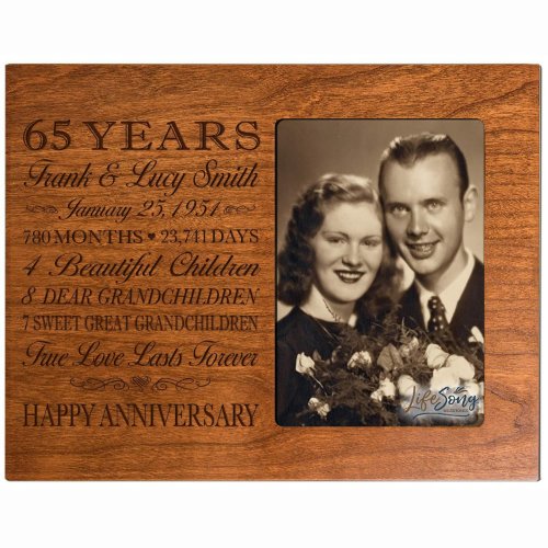 65 Years Happy Anniversary Cherry Picture Frame