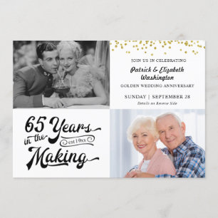 65 Years in the Making Two Photos Anniversary Invitation
