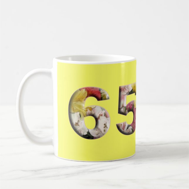 65 Years Milestone Birthday Anniversary Mug (Left)