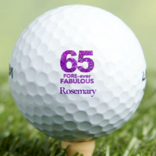 65 Years Mom Gift - Fabulous Purple Flowers Golf Balls