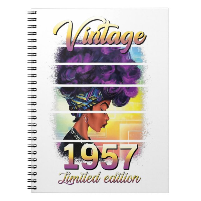65 Years Old 65th Birthday Black African American  Notebook (Front)