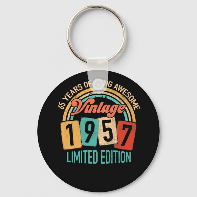 65 Years Old Of Be Awesome In 1957 65th Birthday Keychain (Front)