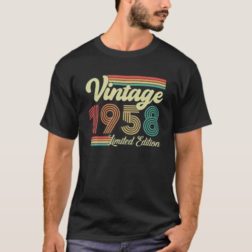 65 Years Old Vintage 1958 Born In 1958 65th T_Shirt