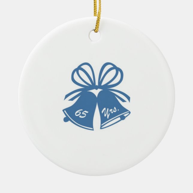 65 Years Wedding Anniversary Ceramic Ornament (Front)