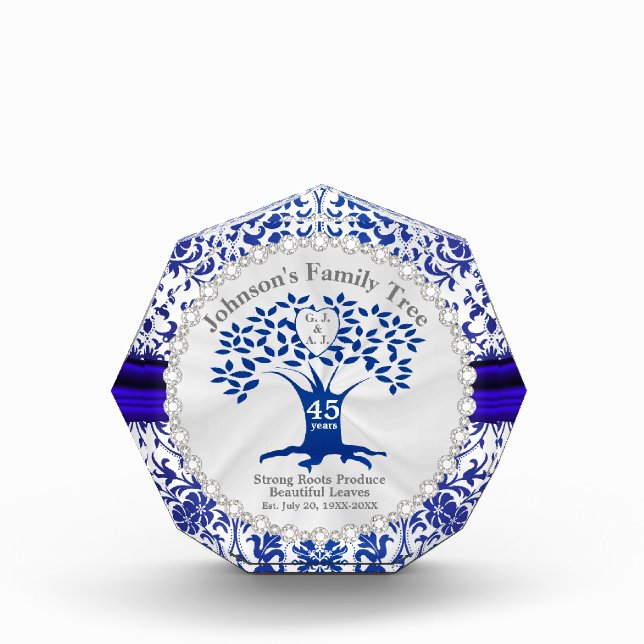 65th / 45th Anniversary - Family Tree Acrylic Awar Award (Front)