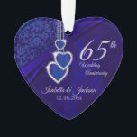 65th / 45th Sapphire Wedding Anniversary Keepsake Ornament<br><div class="desc">⭐⭐⭐⭐⭐ 5 Star Review ⭐⭐⭐⭐⭐ 65th or 45th Sapphire Wedding Anniversary Keepsake Design Ornament ready for you to personalize. Can also be used for other occasions such as a birthday, friendship, bridal gift, etc... by simply changing the wording If needed, you can remove the text and start fresh adding whatever...</div>