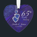 65th / 45th Sapphire Wedding Anniversary Keepsake Ornament<br><div class="desc">⭐⭐⭐⭐⭐ 5 Star Review ⭐⭐⭐⭐⭐ 65th or 45th Sapphire Wedding Anniversary Keepsake Design Ornament ready for you to personalize. Can also be used for other occasions such as a birthday, friendship, bridal gift, etc... by simply changing the wording If needed, you can remove the text and start fresh adding whatever...</div>