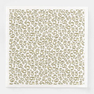 65th Age Random Number Pattern Gold/White Paper Dinner Napkins