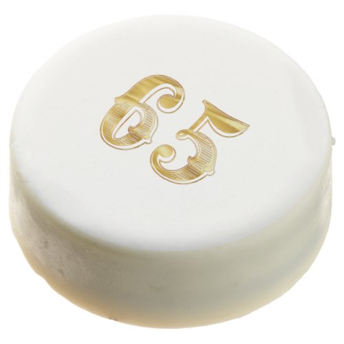 65th Anniversary 65 Birthday Gold White Cookie