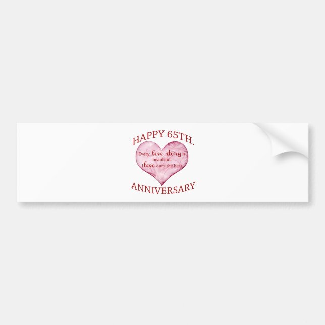 65th. Anniversary Bumper Sticker (Front)