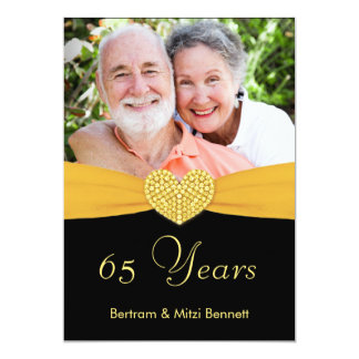 65th Anniversary - Faux Pocket -Custom Invitations