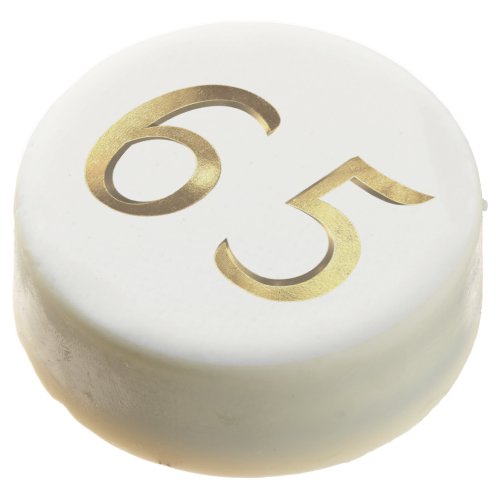 65th Anniversary Gold Typography Elegant Chocolate Dipped Oreo