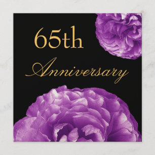 65th Anniversary Invitation - PURPLE  Roses