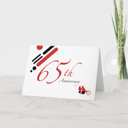 65th Anniversary mod birds Card