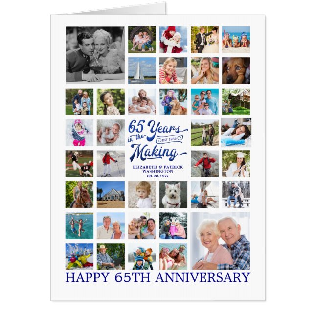 65th Anniversary Photo Collage 60 Years in Making Card (Front)