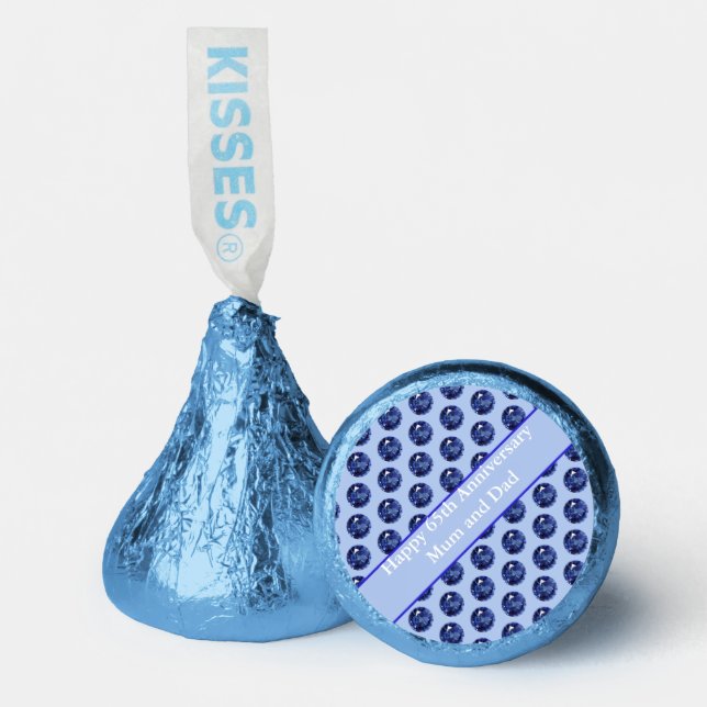65th Anniversary Sapphire Editable Hershey®'s Kisses® (Front)