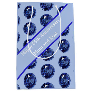 65th Anniversary Sapphire Editable Medium Gift Bag