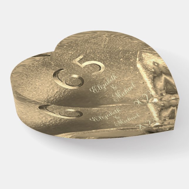 65th Anniversary Sapphire Wedding Add Name or Text Paperweight (Angled)