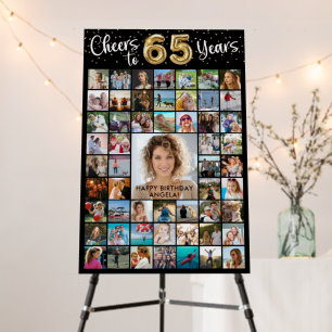 65th Birthday 55 Photo Collage Cheers to Years Foam Board