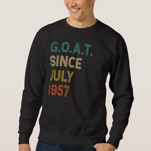 65th Birthday 65 Years Old Goat Since July 1957 Sweatshirt (Front)