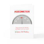 65th Birthday, Ageometer Reading Card