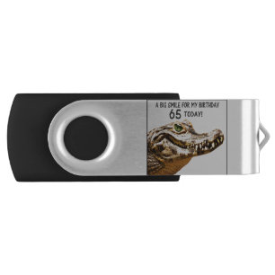 65th Birthday Alligator Smile Flash Drive