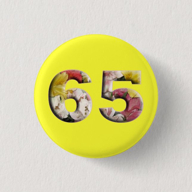 65th Birthday Anniversary 65 Years Milestone Pin (Front)