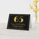 [ Thumbnail: 65th Birthday: Art Deco Inspired Look "65" + Name Card ]