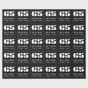 65th Birthday: Art Deco Inspired Look "65" & Name Wrapping Paper